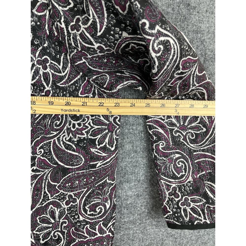 Women's Lightweight Quilted Jacket Size L Black and White reversable Maroon - Picture 6 of 10